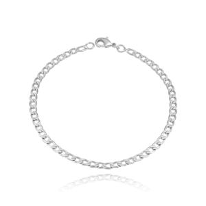 Pulseira Grumet Folheado a Prata 3,3mm 21cm