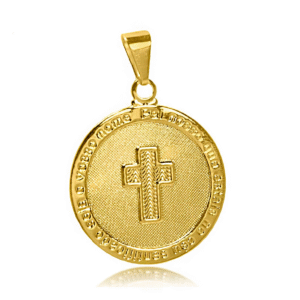 Pingente Pai Nosso com Cruz Folheado Ouro 18k