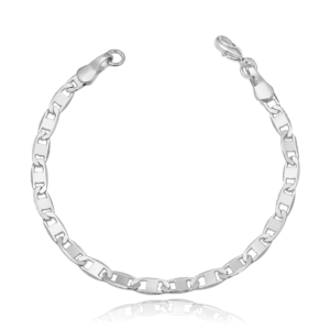 Pulseira Piastrine Folheada a Prata 3,5mm 21cm