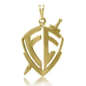 Pingente Escudo da Fé Folheado a Ouro 18k