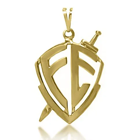 Pingente Escudo da Fé Folheado a Ouro 18k