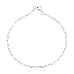 Pulseira Grumet Folheado a Prata 2mm 21cm