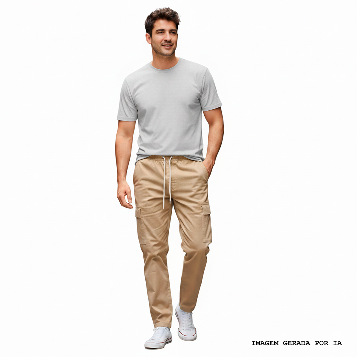 Calça Cargo Bege