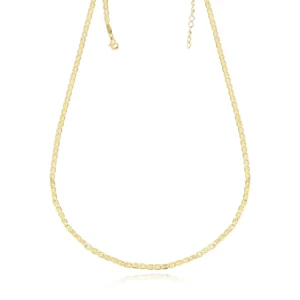 Corrente Piastrine 3mm 60cm Folheado a Ouro 18k