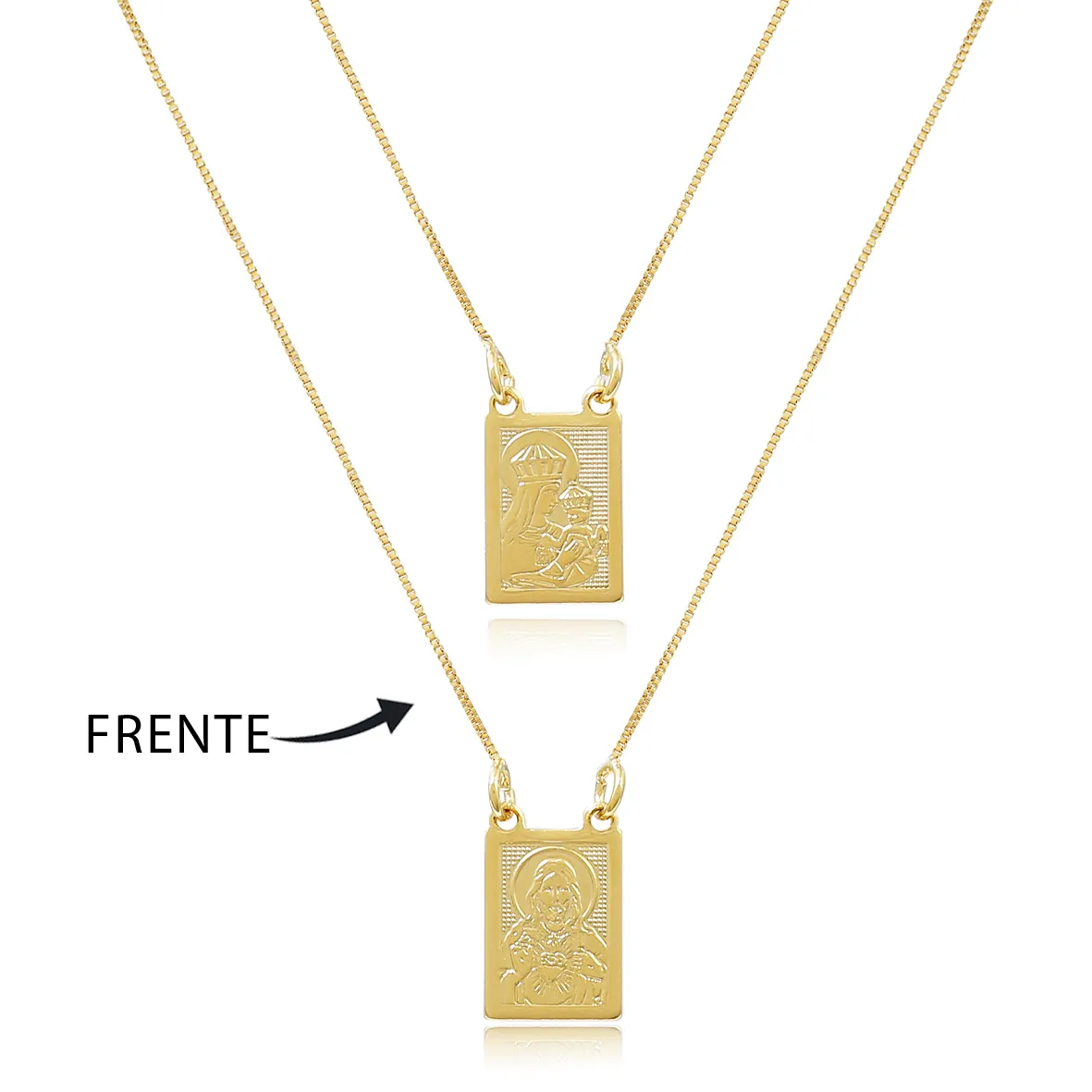 Escapulário Folheado A Ouro 18K 60cm