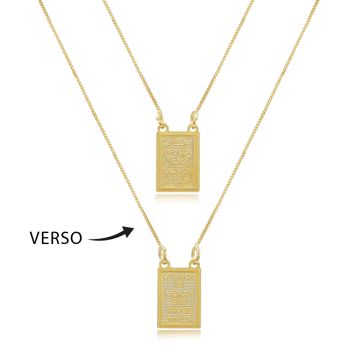 Escapulário Folheado A Ouro 18K 60cm - Imagem 2